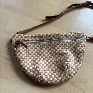 Clare V. Tan and Cream Woven Grande Fanny
